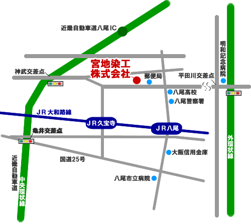 宮地染工へのアクセスマップ